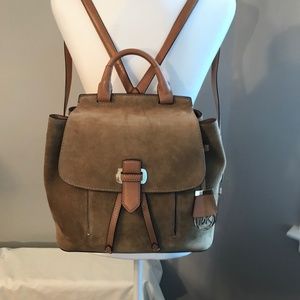 NWT Michael Kors Suede/Leather Backpack - Romy Tan